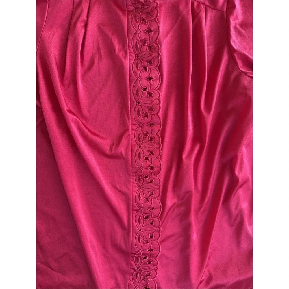 Vintage VANITY FAIR‎ Fuchsia Vibrant Red Hot Pink Lounge Set Pajamas Sz Small
